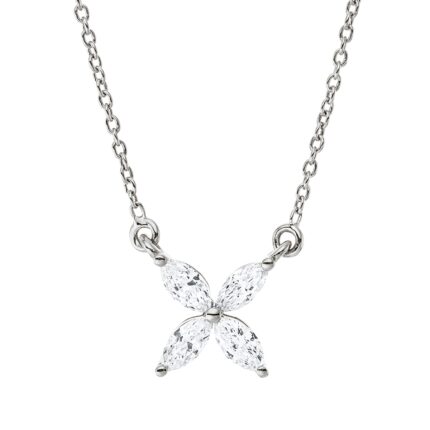 Collier Weißgold 18kt 0,15 Diamantschmuck mit 4 Diamanten - 4P309