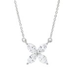 Collier Weißgold 18kt 0,36 Diamantschmuck mit 4 Diamanten - 4P310