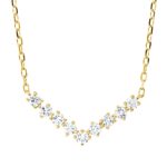Collier Gelbgold 18kt 0,34 Diamantschmuck mit 9 Diamanten - 4P409