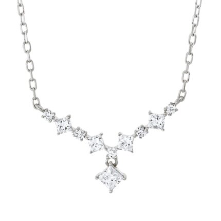 Collier Weißgold 18kt 0,38 Diamantschmuck mit 10 Diamanten - 4P411