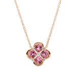 Collier Rosegold 18kt 0,05 Diamantschmuck Farbstein 1,1 ct - 4P547