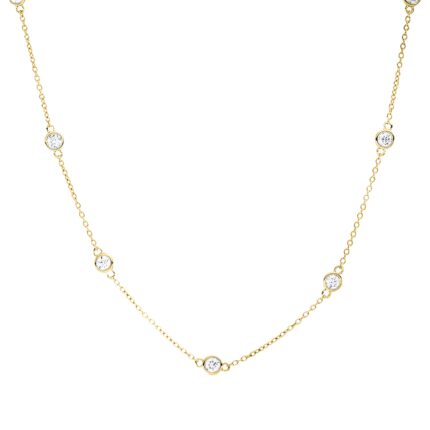 Collier Zarge Gelbgold 18kt 1,01 Diamantschmuck mit 14 Diamanten - 4P576