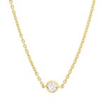 Collier Zarge Gelbgold 18kt 0,09 Diamantschmuck mit 1 Diamanten - 4P595