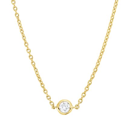 Collier Zarge Gelbgold 18kt 0,09 Diamantschmuck mit 1 Diamanten - 4P595
