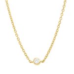 Collier Zarge Gelbgold 18kt 0,04 Diamantschmuck mit 1 Diamanten - 4P596
