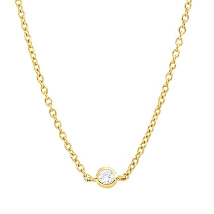 Collier Zarge Gelbgold 18kt 0,04 Diamantschmuck mit 1 Diamanten - 4P596
