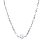 Collier Zarge Weißgold 18kt 0,03 Diamantschmuck mit 1 Diamanten - 4P596