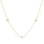 Collier Zarge Gelbgold 18kt 0,78 Diamantschmuck mit 9 Diamanten - 4P597
