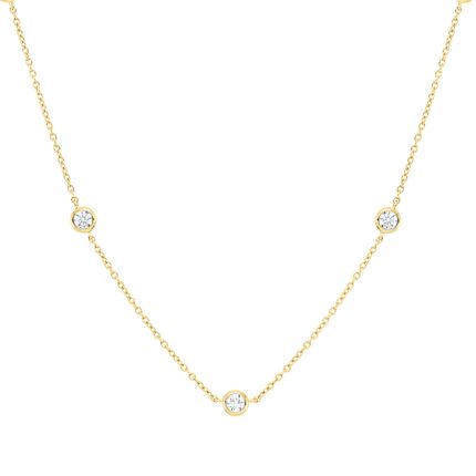 Collier Zarge Gelbgold 18kt 0,78 Diamantschmuck mit 9 Diamanten - 4P597