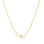 Collier Zarge Gelbgold 18kt 0,40 Diamantschmuck mit 5 Diamanten - 4P598