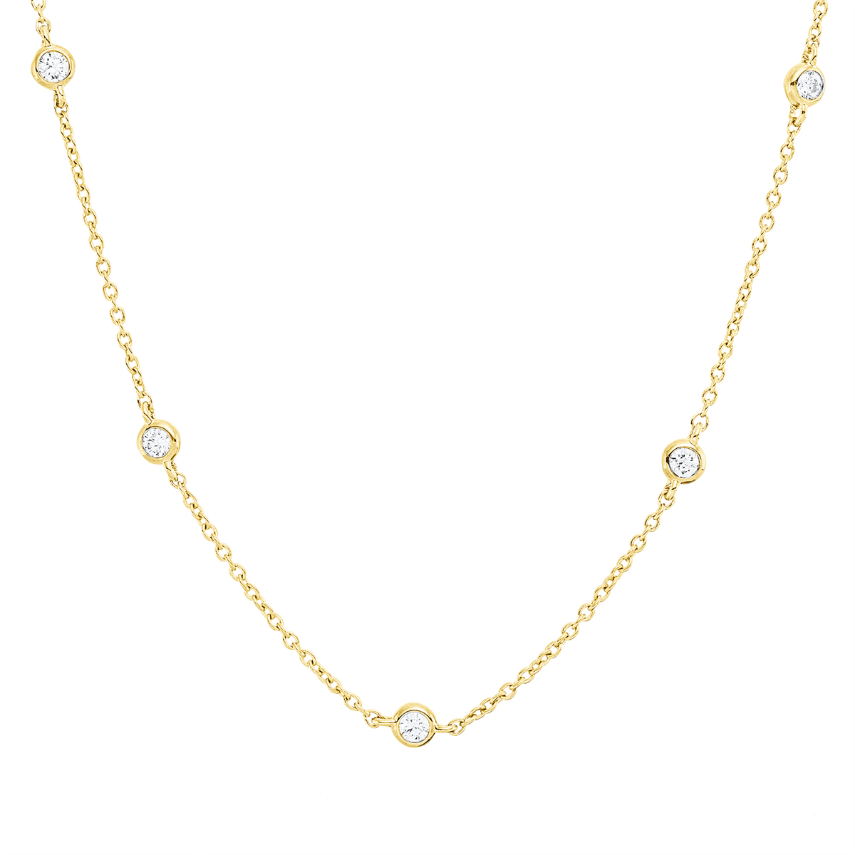 4P602G Collier Gelbgold 18kt 0,46 Diamantschmuck mit 14 Diamanten - 4P602 – Bild 1