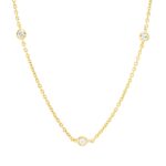 Collier Gelbgold 18kt 0,29 Diamantschmuck mit 9 Diamanten - 4P603