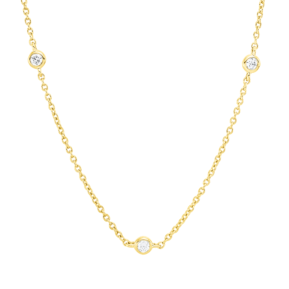 4P603G Collier Gelbgold 18kt 0,29 Diamantschmuck mit 9 Diamanten - 4P603 – Bild 1