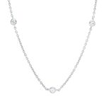 Collier Weißgold 18kt 0,28 Diamantschmuck mit 9 Diamanten - 4P603