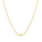 Collier Gelbgold 18kt 0,15 Diamantschmuck mit 5 Diamanten - 4P604