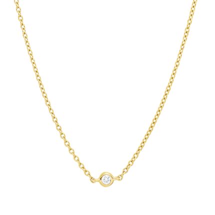Collier Gelbgold 18kt 0,15 Diamantschmuck mit 5 Diamanten - 4P604