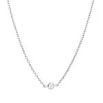 Collier Weißgold 18kt 0,15 Diamantschmuck mit 5 Diamanten - 4P604