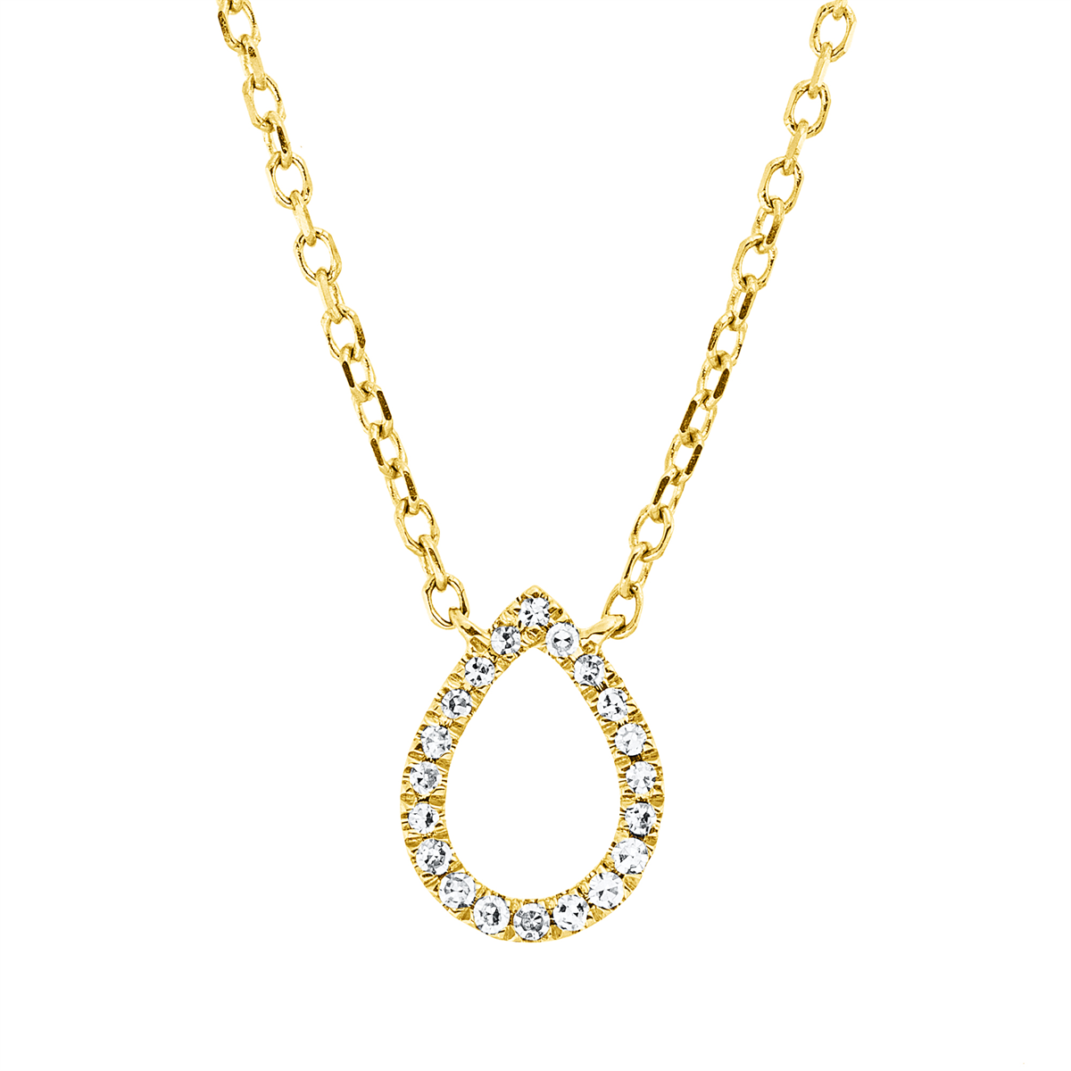 4P610G Collier Gelbgold 18kt 0,04 Diamantschmuck mit 20 Diamanten - 4P610 – Bild 1