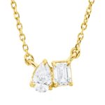 Collier Gelbgold 18kt 0,29 Diamantschmuck mit 2 Diamanten - 4P625