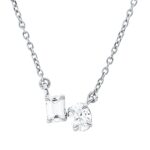 Collier Weißgold 18kt 0,31 Diamantschmuck mit 2 Diamanten - 4P626