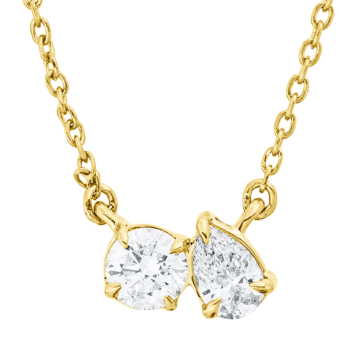 4P627G Collier Gelbgold 18kt 0,31 Diamantschmuck mit 2 Diamanten - 4P627 – Bild 1