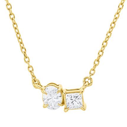 Collier Gelbgold 18kt 0,29 Diamantschmuck mit 2 Diamanten - 4P629