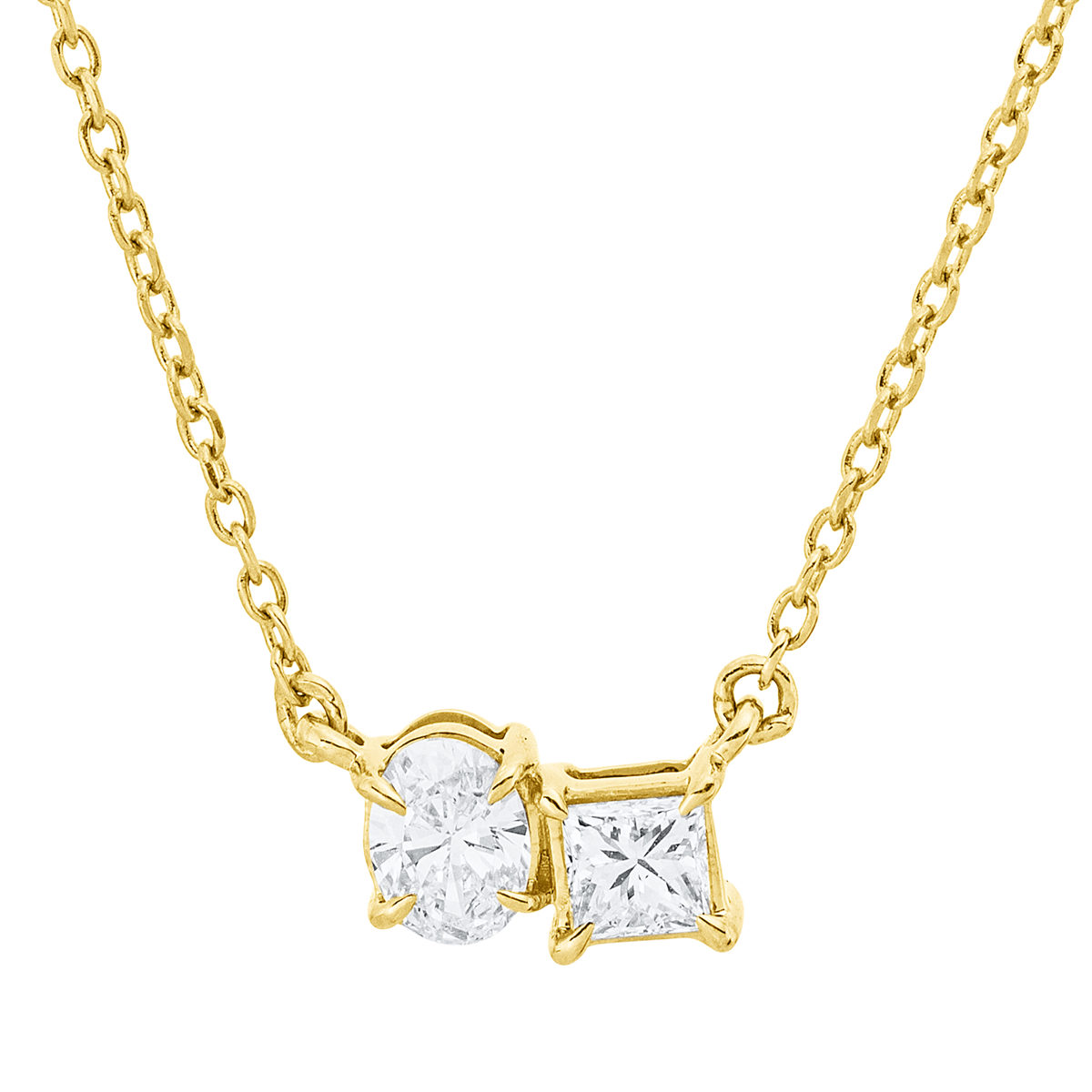 4P629G Collier Gelbgold 18kt 0,29 Diamantschmuck mit 2 Diamanten - 4P629 – Bild 1