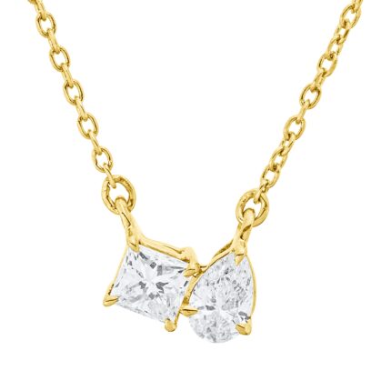 Collier Gelbgold 18kt 0,33 Diamantschmuck mit 2 Diamanten - 4P630