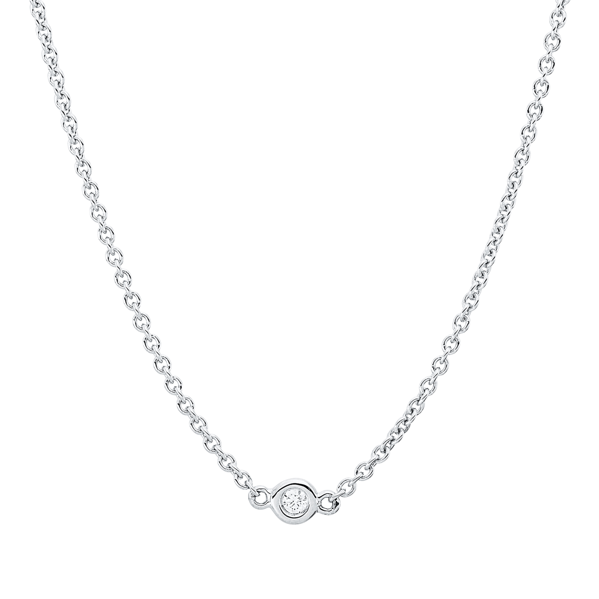 4P638W Collier Zarge Weißgold 18kt 0,35 Diamantschmuck mit 11 Diamanten - 4P638 – Bild 1