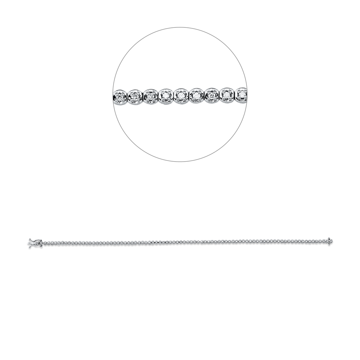5D250W Armband Weißgold 18kt 0,34 Diamantschmuck mit 85 Diamanten - 5D250 – Bild 1