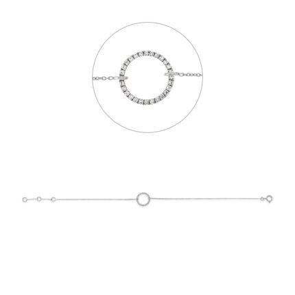 Armband Weißgold 18kt 0,07 Diamantschmuck mit 28 Diamanten - 5F351
