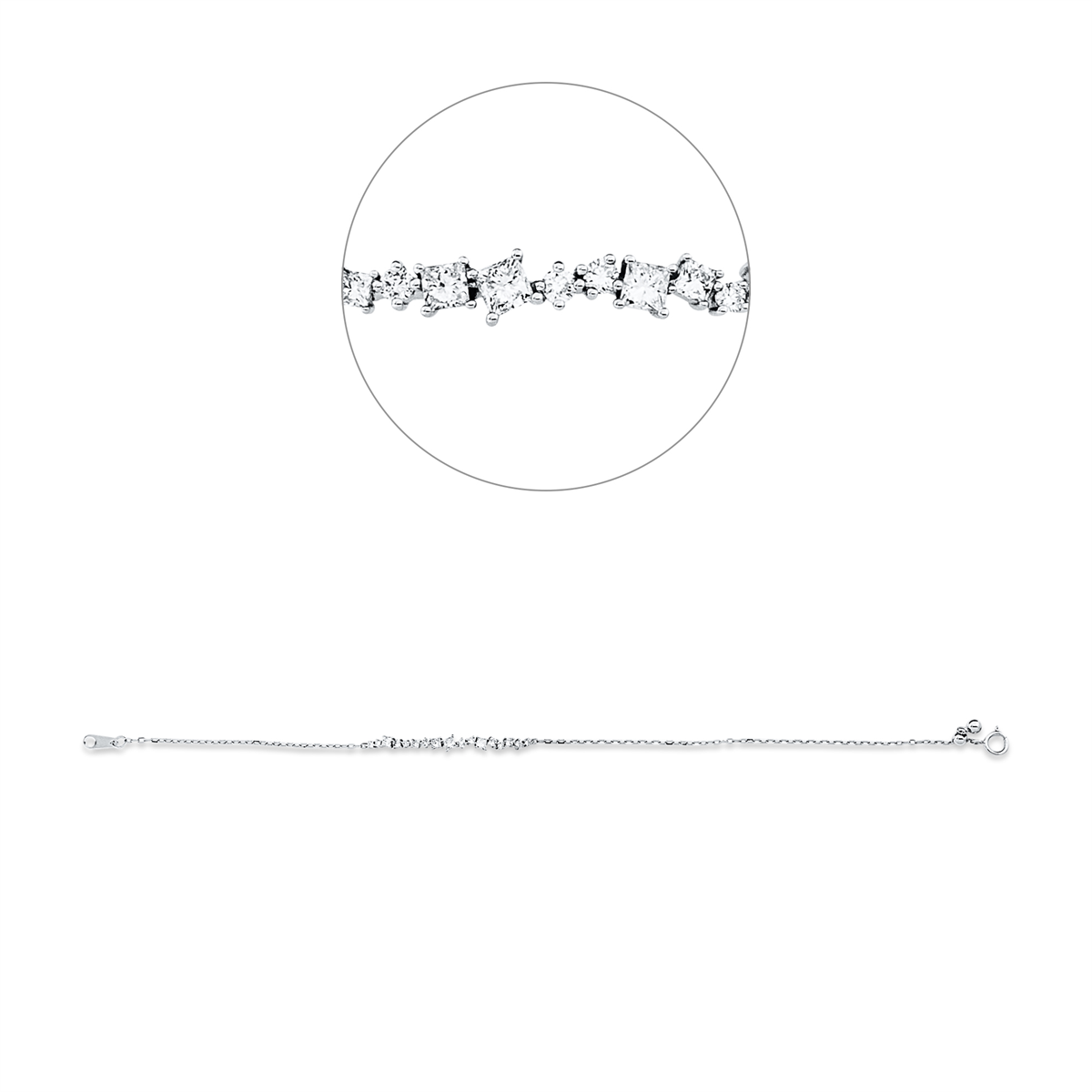5F825W Armband Weißgold 18kt 0,44 Diamantschmuck mit 17 Diamanten - 5F825 – Bild 1