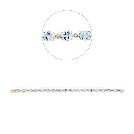 Armband Gelbgold 18kt 0,29 Diamantschmuck Farbstein 15,6 ct - 5F922