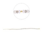 Armband Gelbgold / Weißgold 18kt 0,18 Diamantschmuck mit 30 Diamanten Zuchtperle 4 mm - 5G158