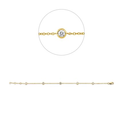 Armband Gelbgold 18kt 0,40 Diamantschmuck mit 5 Diamanten - 5G264