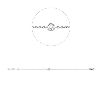 Armband Weißgold 18kt 0,09 Diamantschmuck mit 1 Diamanten - 5G265