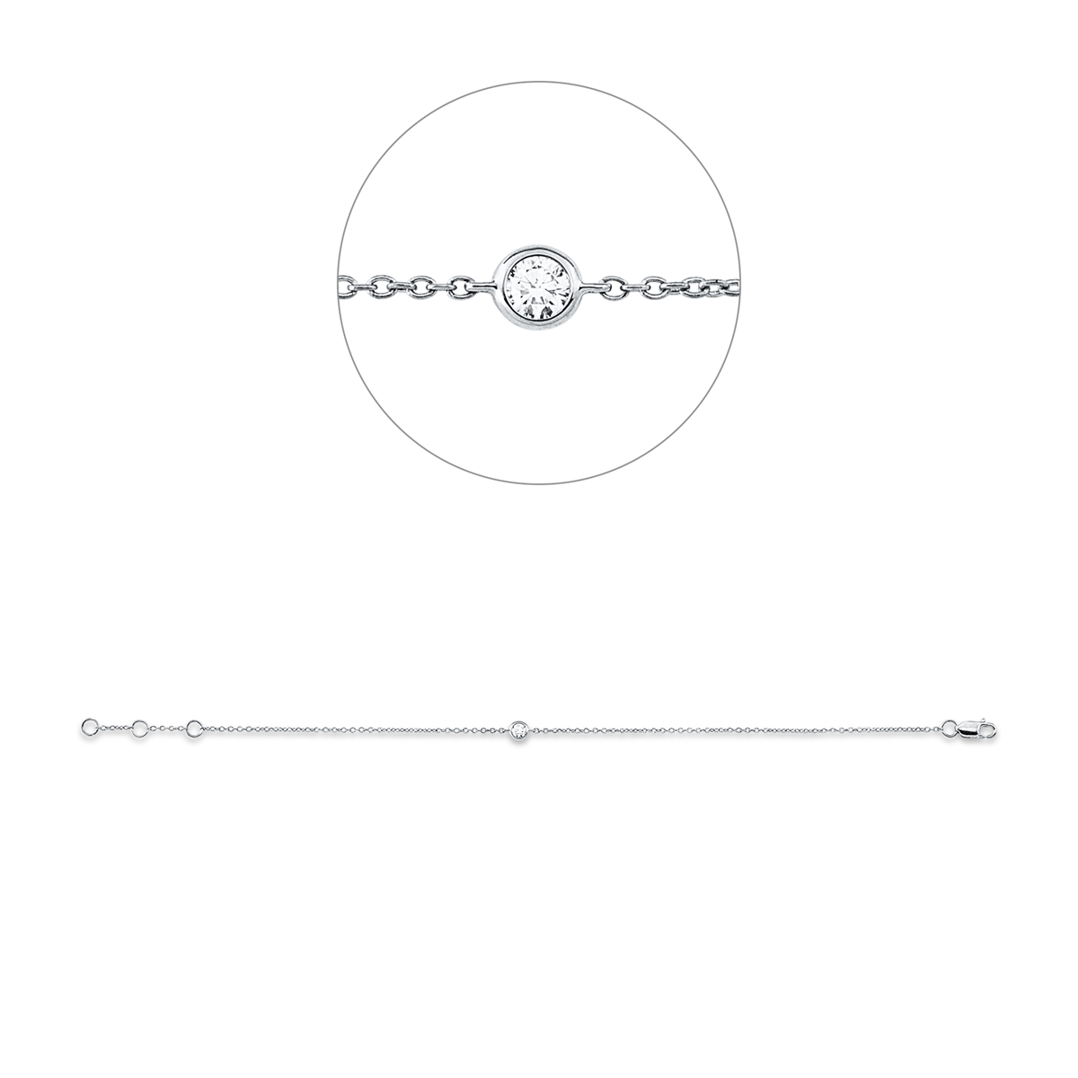5G265W Armband Weißgold 18kt 0,09 Diamantschmuck mit 1 Diamanten - 5G265 – Bild 1