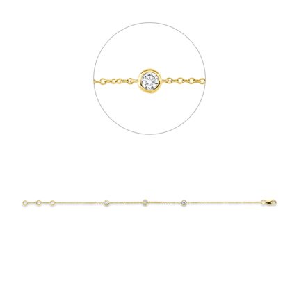 Armband Gelbgold 18kt 0,25 Diamantschmuck mit 3 Diamanten - 5G266