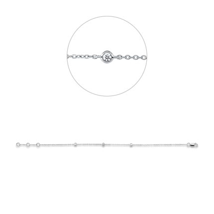Armband Weißgold 18kt 0,09 Diamantschmuck mit 3 Diamanten - 5G270