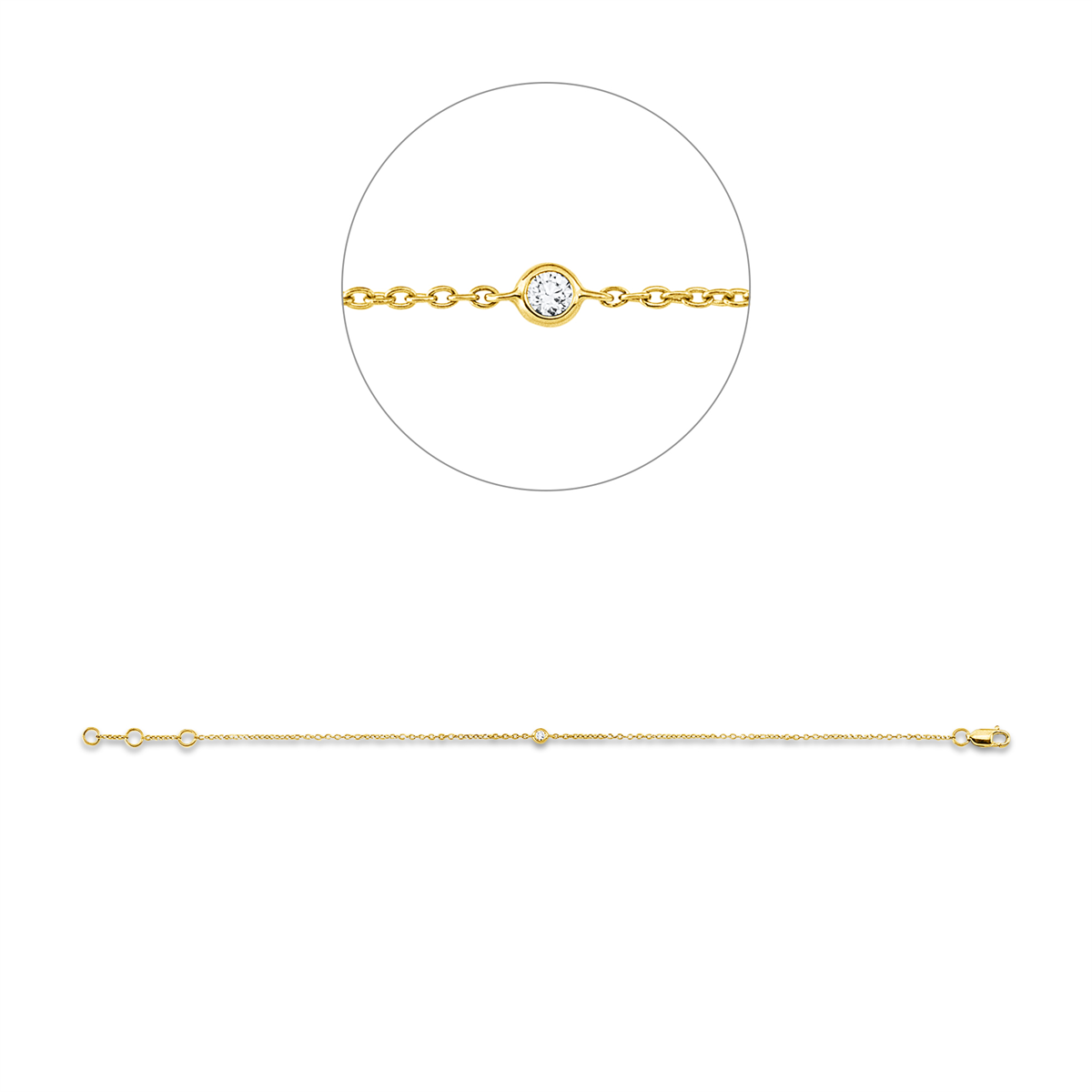 5G271G Armband Zarge Gelbgold 18kt 0,03 Diamantschmuck mit 1 Diamanten - 5G271 – Bild 1