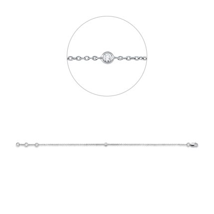 Armband Zarge Weißgold 18kt 0,03 Diamantschmuck mit 1 Diamanten - 5G271