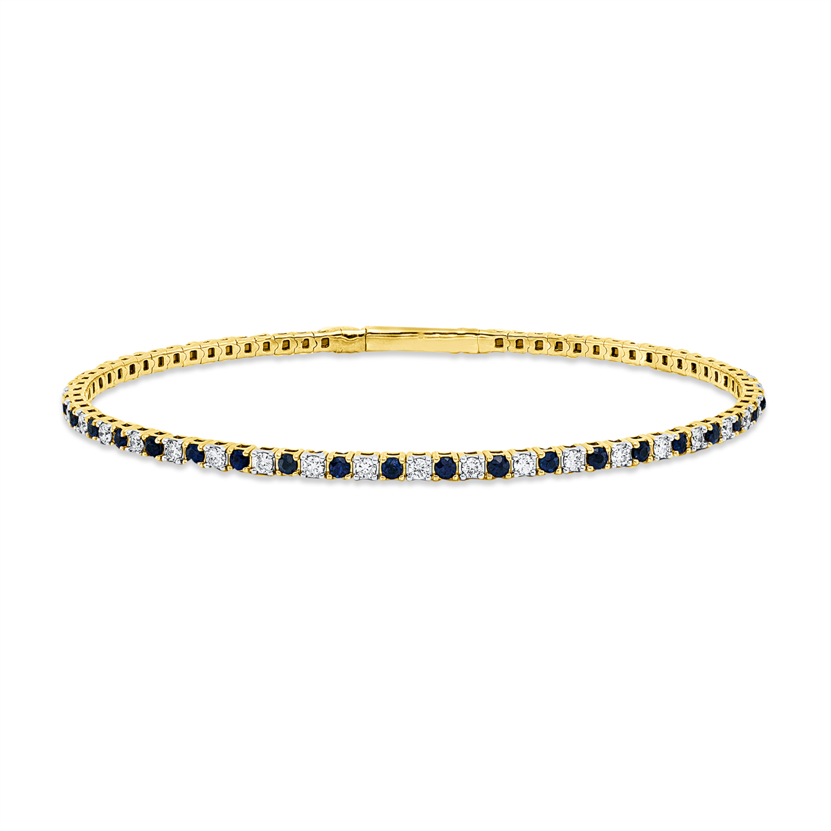 6B235G Armreif Gelbgold 18kt 0,88 Diamantschmuck Farbstein 1,15 ct - 6B235 – Bild 1