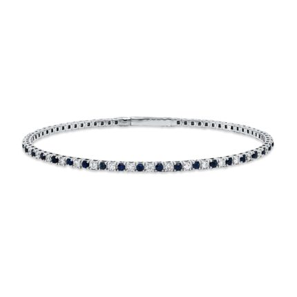 Armreif Weißgold 18kt 0,91 Diamantschmuck Farbstein 1,09 ct - 6B235