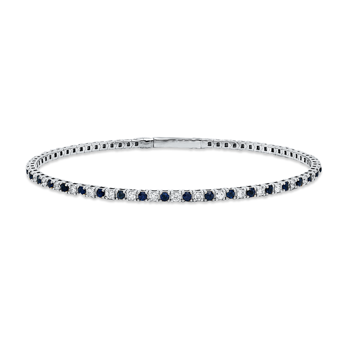 6B235W Armreif Weißgold 18kt 0,91 Diamantschmuck Farbstein 1,09 ct - 6B235 – Bild 1