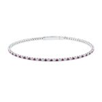 Armreif Weißgold 18kt 0,50 Diamantschmuck Farbstein 0,62 ct - 6B236