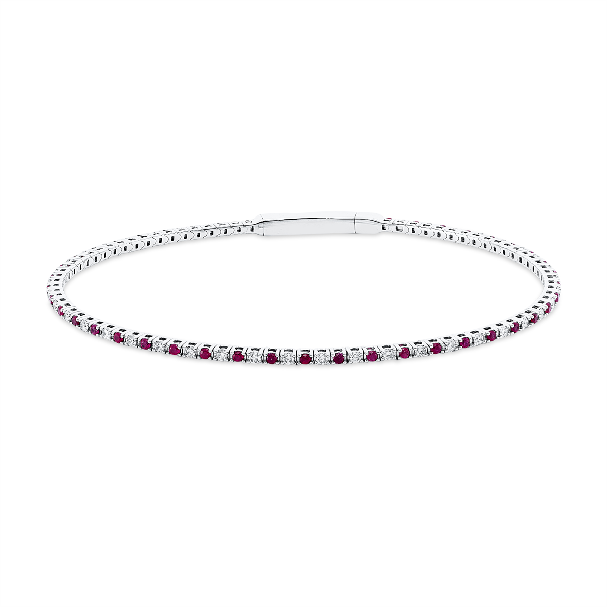 6B236W Armreif Weißgold 18kt 0,50 Diamantschmuck Farbstein 0,62 ct - 6B236 – Bild 1