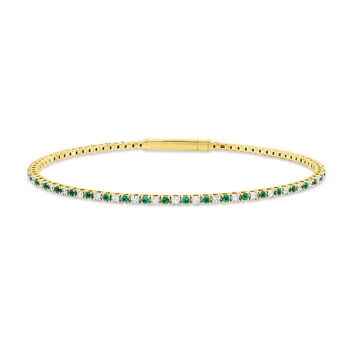 6B237G Armreif Gelbgold 18kt 0,50 Diamantschmuck Farbstein 0,51 ct - 6B237 – Bild 1