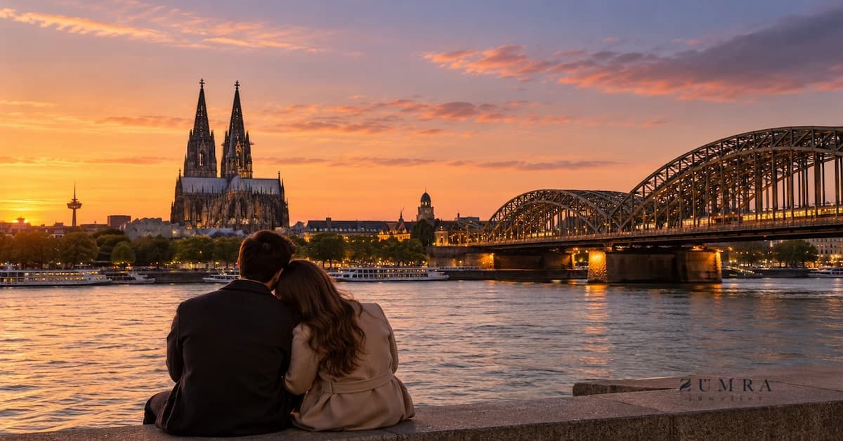 Romantischer Sonnenuntergang m Kölner Dom